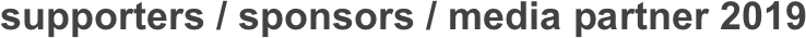 supporters / sponsors / media partner 2019